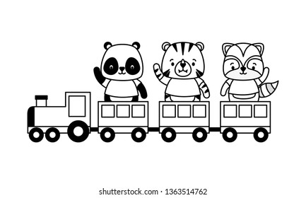 cute animals train toy