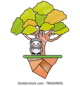 cute animals and tree