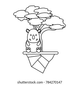 cute animals and tree