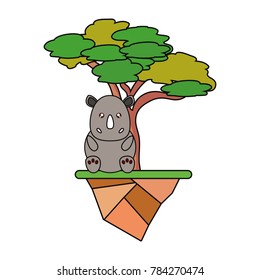 cute animals and tree
