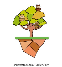 cute animals and tree