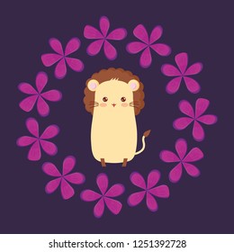 Cute animals and tropical leaves design