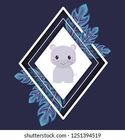 Cute animals and tropical leaves design