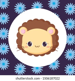 Cute animals and tropical leaves design vector illustration