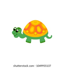 Cute animals - turtle. Illustrations for children. Baby Shower card. Cartoon character reptile isolated on white background. Asian animal wildlife