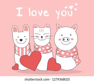 Cute animals vector