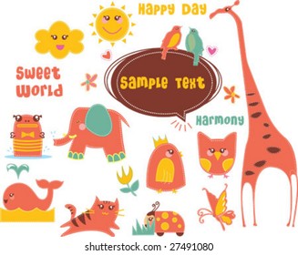 Cute animals vector