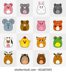 Cute animals (vector)