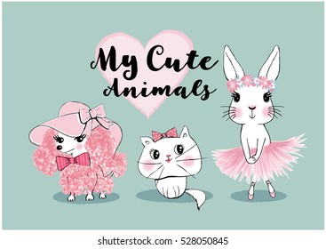 cute animals vector