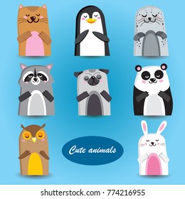 Cute animals  vector collection