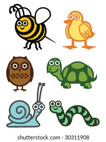 Cute Animals - Vector Illustration