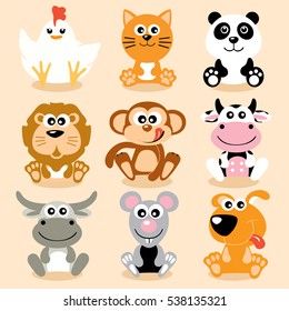 Cute Animals : Vector Illustration