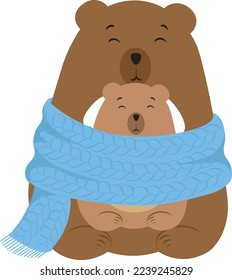Cute animals, vector image, bear and hedgehog 