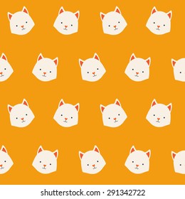 Cute animals vector pattern, illustrations on colored background.