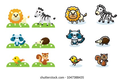 Cute Animals Vector Set