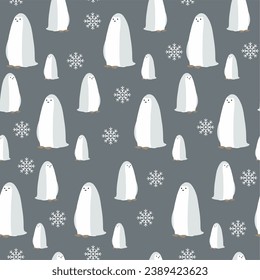 Cute animals winter pattern. Fully editable vector. Perfect for web and print use.