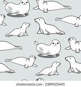 Cute animals winter pattern. Fully editable vector. Perfect for web and print use.