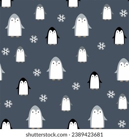 Cute animals winter pattern. Fully editable vector. Perfect for web and print use.