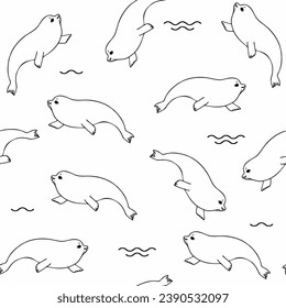 Cute animals winter pattern. Fully editable vector. Perfect for web and print use.