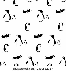 Cute animals winter pattern. Fully editable vector. Perfect for web and print use.