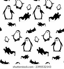 Cute animals winter pattern. Fully editable vector. Perfect for web and print use.