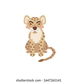 Animales dulces - león joven. Ilustraciones para niños.