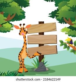 Cute animals in Zoo, Placards and banner in zoos Design for banner, layout, annual report, web, flyer, brochure, ad. Cartoon vector illustration
