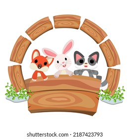 Cute animals in Zoo, Placards and banner in zoos Design for banner, layout, annual report, web, flyer, brochure, ad. Cartoon vector illustration