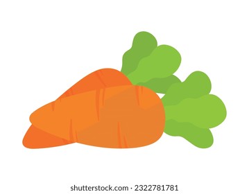 Cute Animated Carrot Graphic Clipart Vegetable Vector Illustration used for Magazine, Book, Poster, Card, Menu Cover, Web Pages Decoration Elements