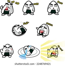 Cute Animated Onigiri Sticker Set 02