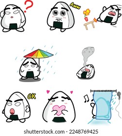 Cute Animated Onigiri Sticker Set 05