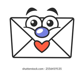 Cute animated romantic letter envelop