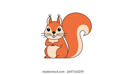 Cute animated squirrel waving with a happy expression