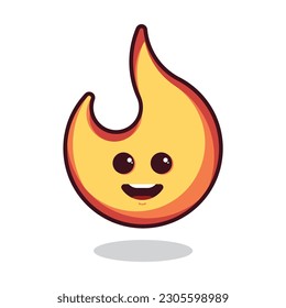 Cute Animation. Animated cute fire vector illustration. Suitable for emoji, stickers, shirt screen printing etc