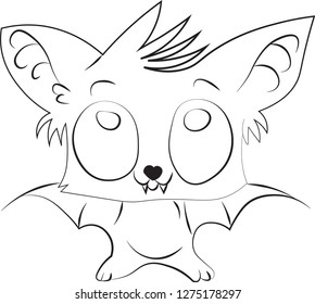 Cute Anime Bat Cub Child Vector Stock Vector (Royalty Free) 1275178297