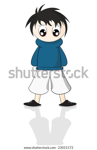 cute anime boy kid stockvektorgrafik lizenzfrei 23021572