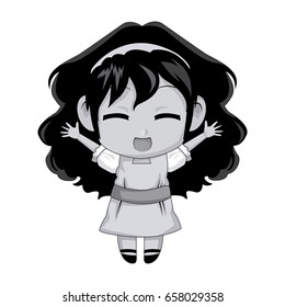 cute anime chibi little girl cartoon style