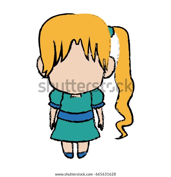 Cute Anime Chibi Little Girl Cartoon Stock Vector (Royalty Free ...