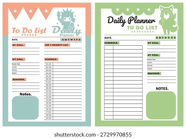 Lindo Anime Daily Digital Planner Para Hacer Lista Plantillas Diseños Para iPad