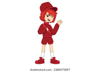 Cute Anime Girl Character Design Illustration