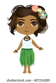 Cute anime hawaii chibii girl 