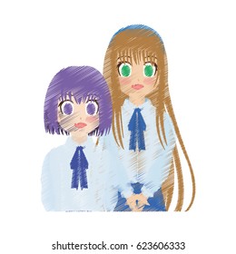cute anime or manga girl icon image 