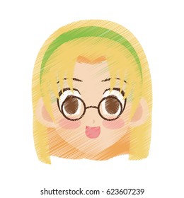 cute anime or manga girl icon image 
