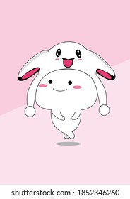 cute anime simple pink and white
