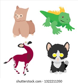 Cute aninals. Vector illustration