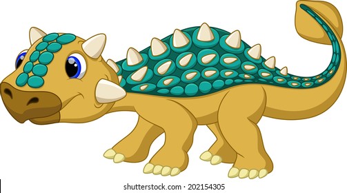 Cute ankylosaurus cartoon