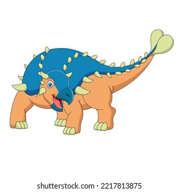 Cute ankylosaurus cartoon. Cute animal cartoon. Vector illustration