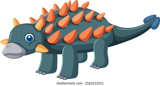 Cute Ankylosaurus Dinosaur Cartoon illustration