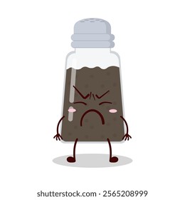 cute annoyed expression of black pepper cartoon character

