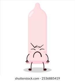 bonitinho irritado expressão de preservativo personagem